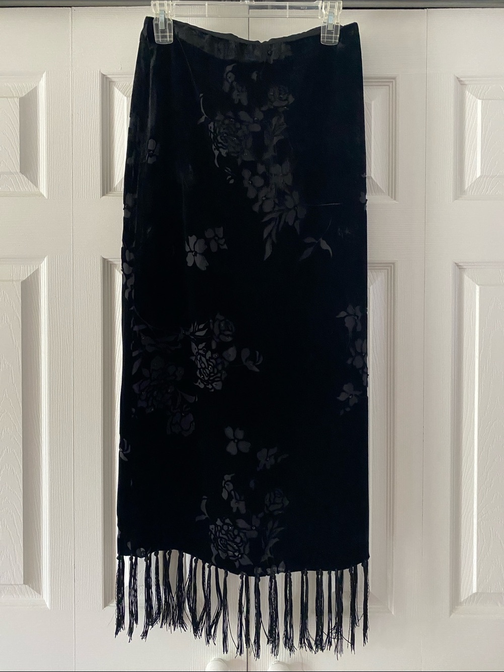 Silk Blend Velvet Burnout Skirt